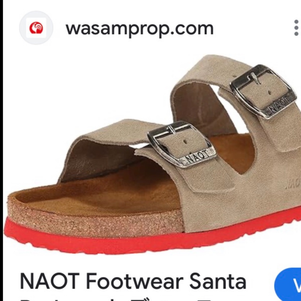 NAOT Santa Barbara Tan Suede Sandals with Red Bottoms Sz 37/6.5